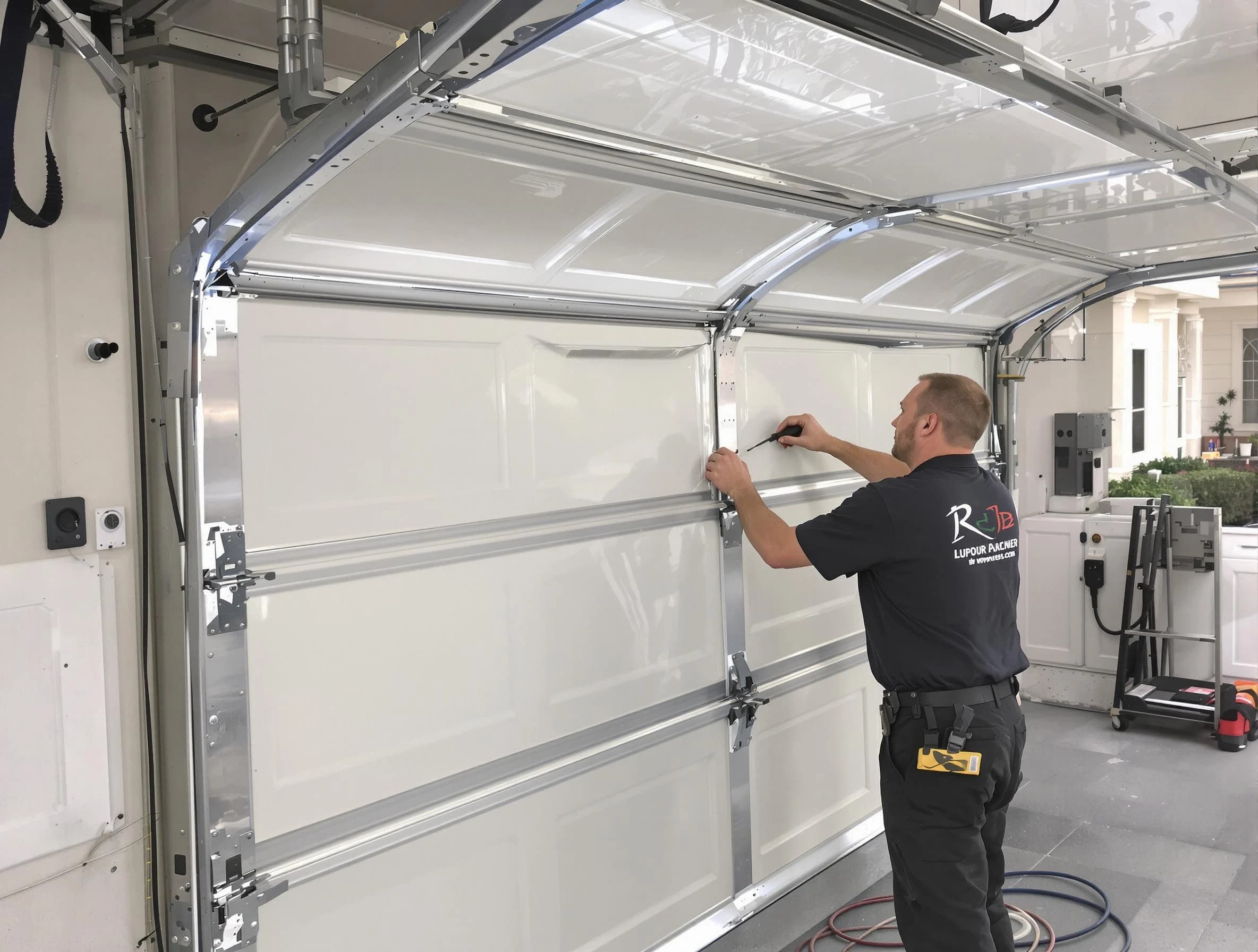 Midfield Garage Door Repair professional performing panel repair in Midfield