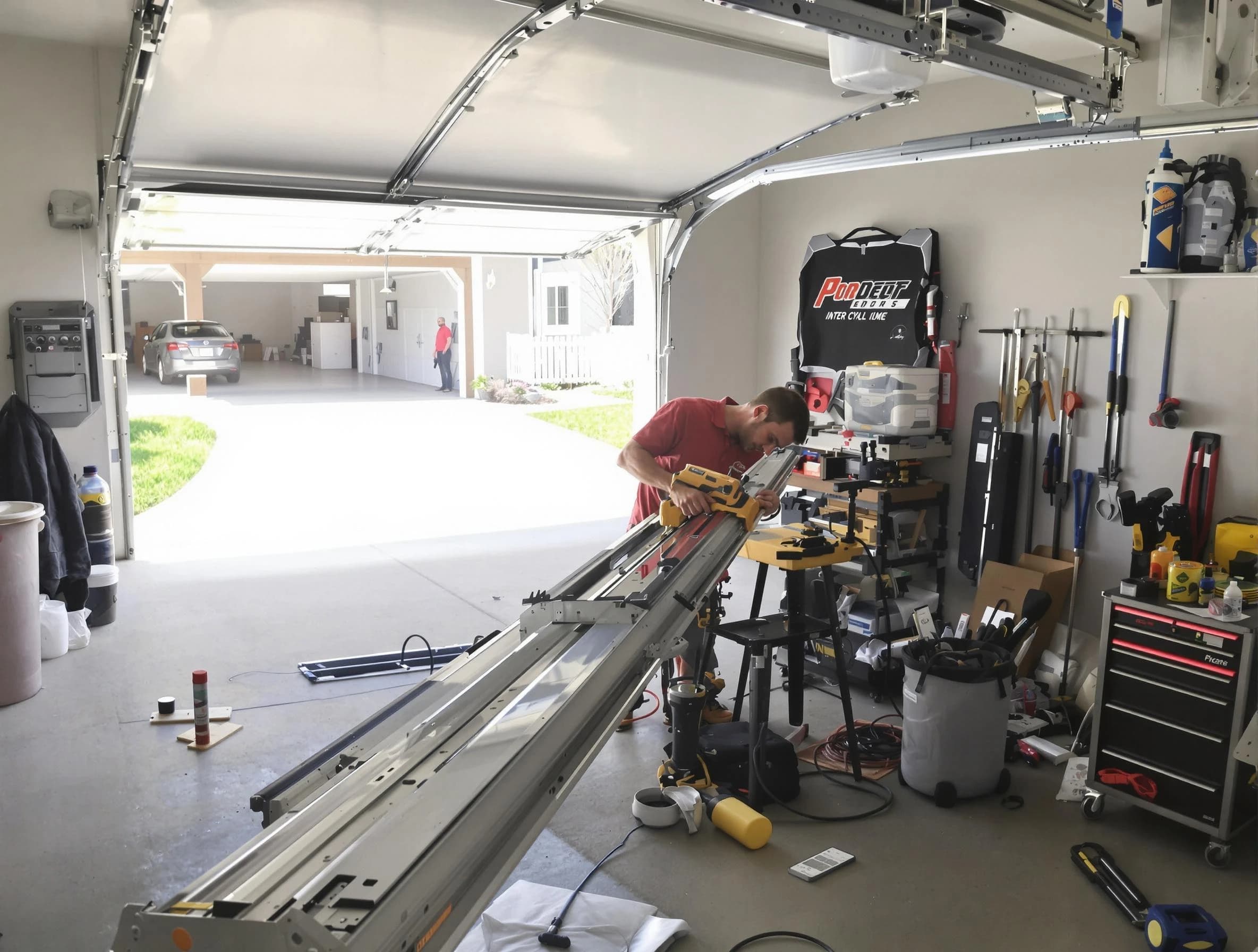Midfield Garage Door Repair expert performing track repair in Midfield