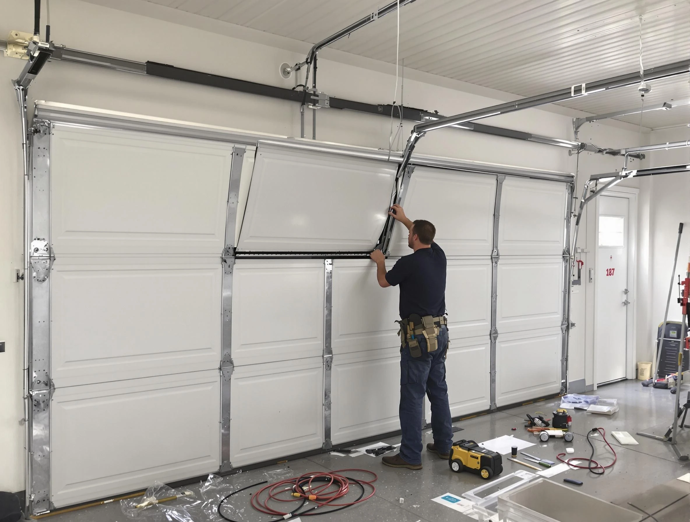 Garage Door Section Replacement in Midfield